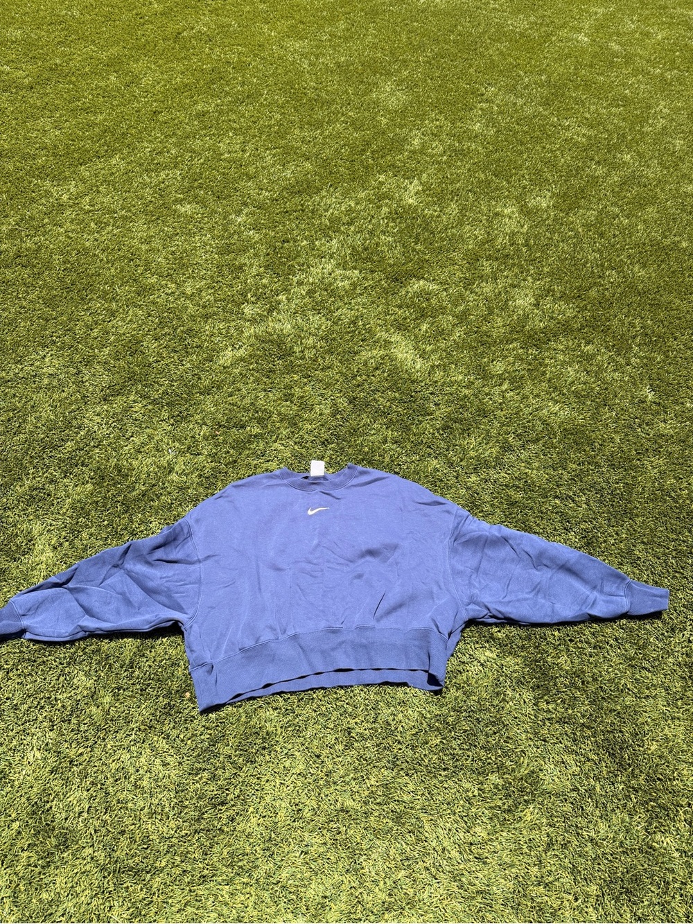 Nike Light Blue Crewneck Sweatshirt with White Swoosh